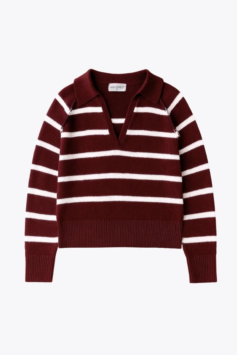 Sweater rayas cuello polo - Imagen 5