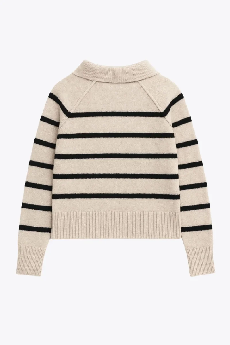 Sweater rayas cuello polo - Imagen 6