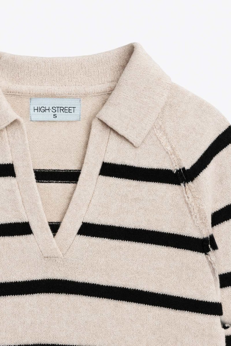 Sweater rayas cuello polo - Imagen 7