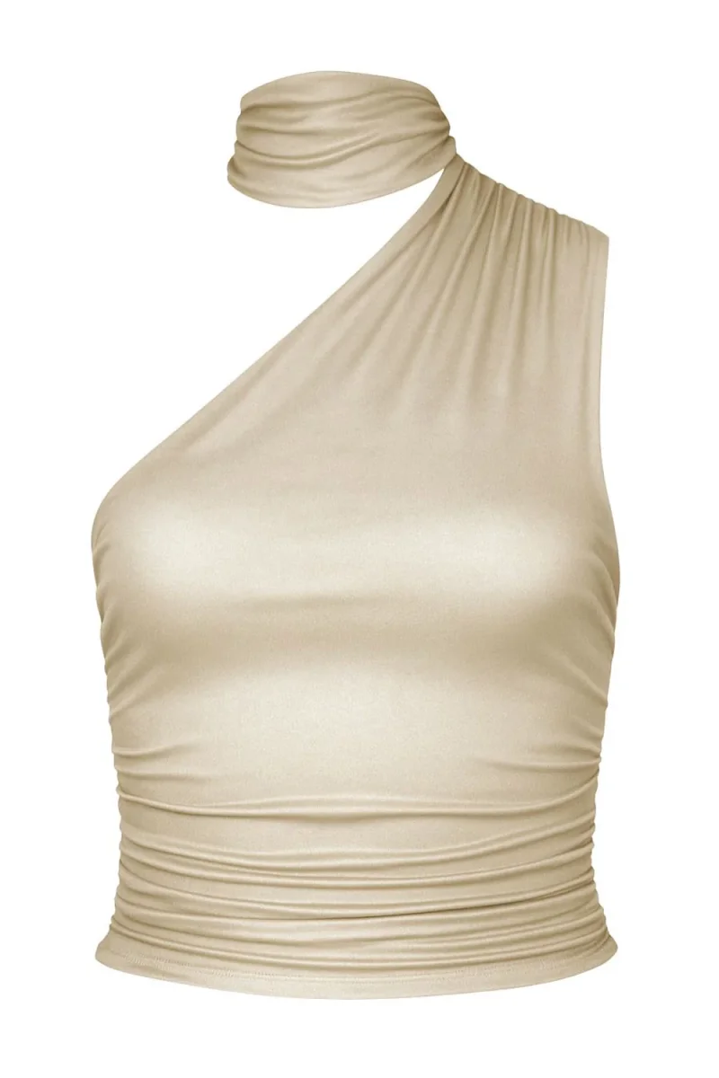 Top Fiori metálico con choker - Imagen 5