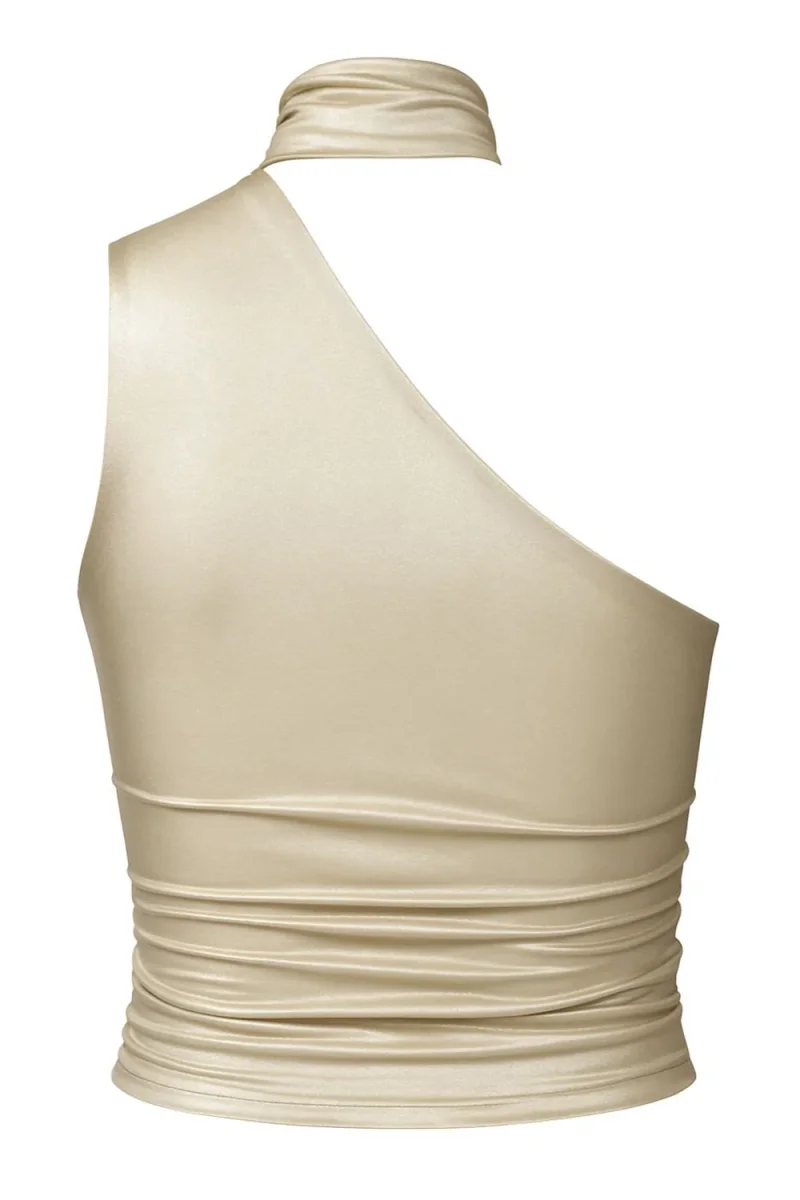 Top Fiori metálico con choker - Imagen 6