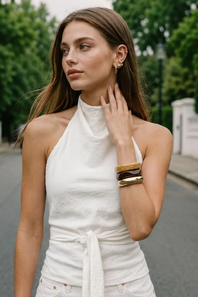 Top halter Alexia cuello fluido - Imagen 2