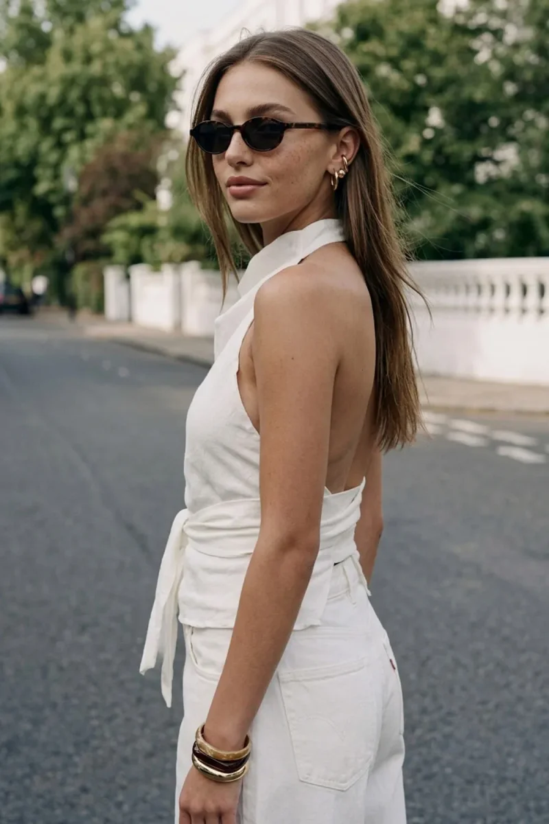 Top halter Alexia cuello fluido - Imagen 3