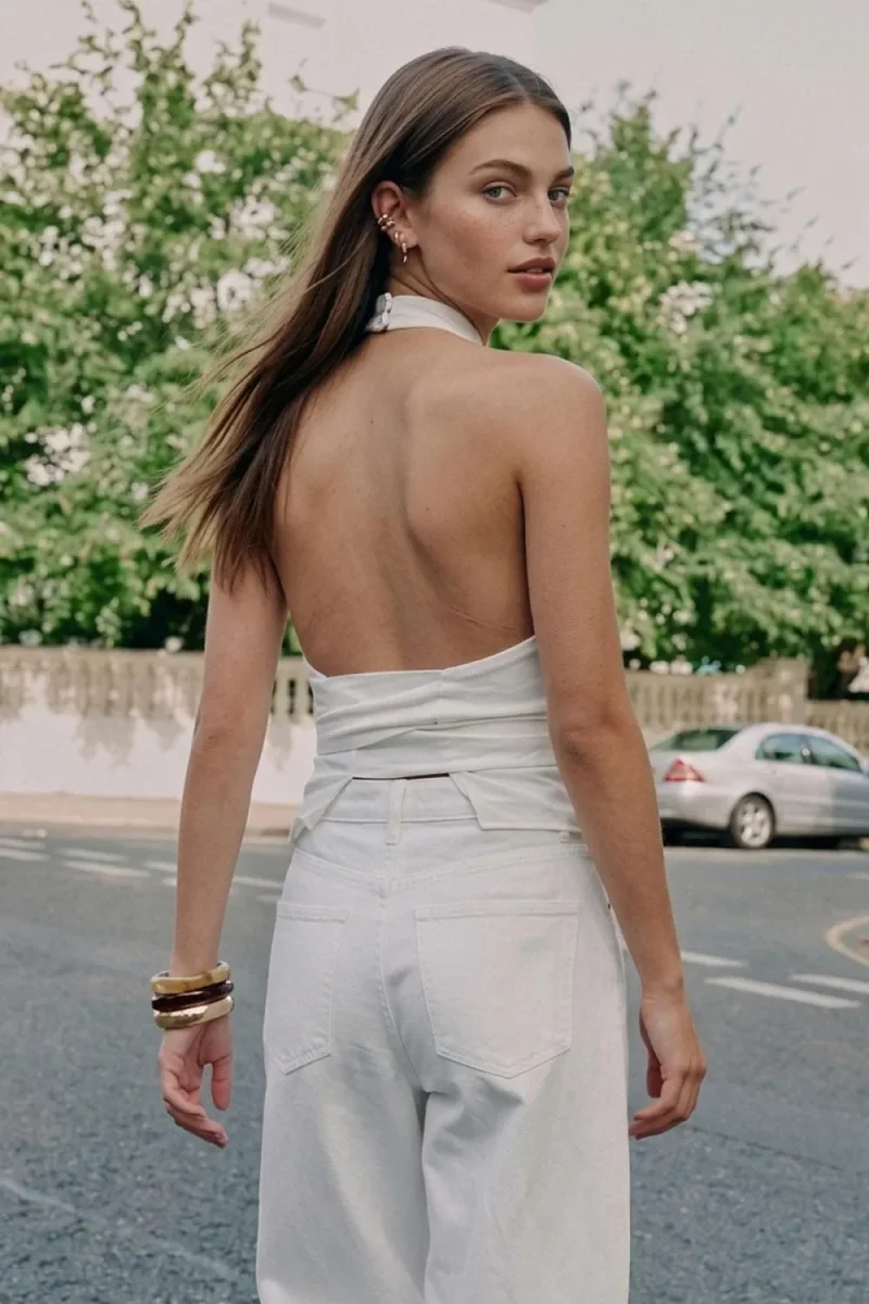 Top halter Alexia cuello fluido - Imagen 4