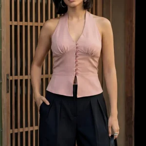 Top halter botones