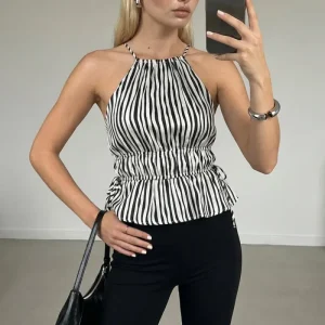 Top halter Flash con jaretas