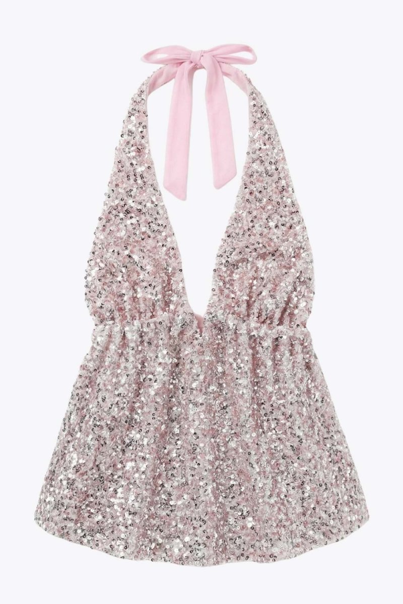 Top halter lentejuelas - Imagen 7