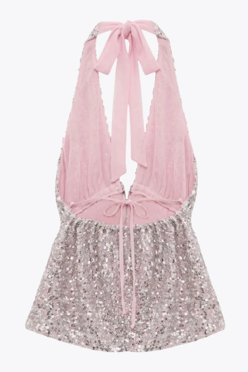 Top halter lentejuelas - Imagen 8