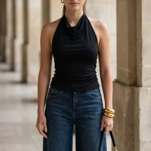 Top Kamala cuello halter fluido