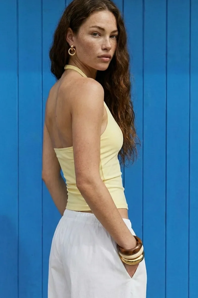 Top Kamala cuello halter fluido - Imagen 6