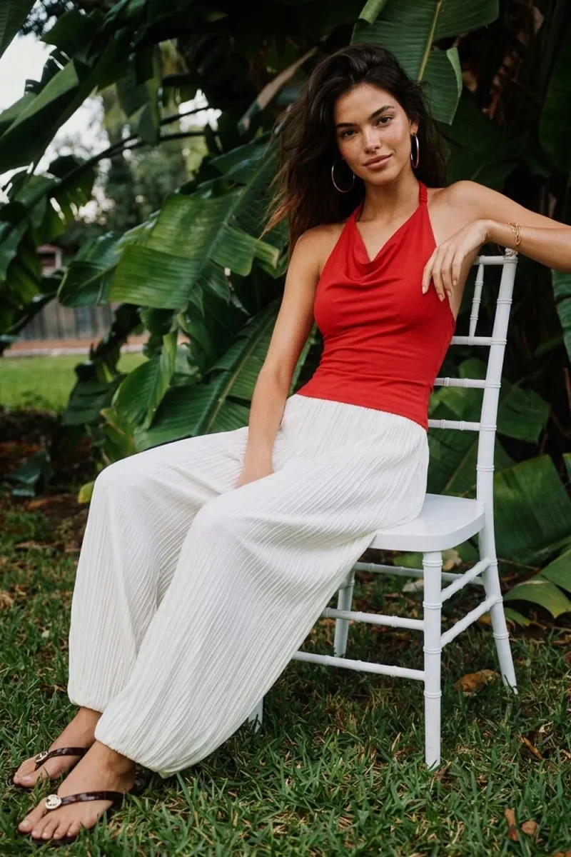 Top Kamala cuello halter fluido - Imagen 7