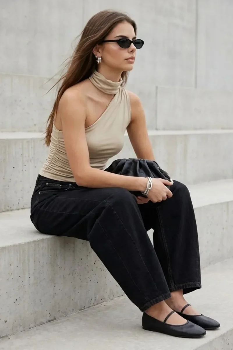 Top Nova asimétrico con choker - Imagen 5