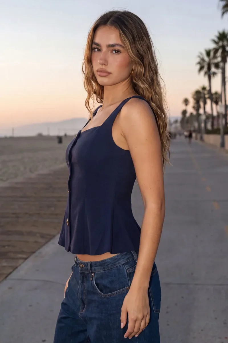 Top peplum botones - Imagen 5