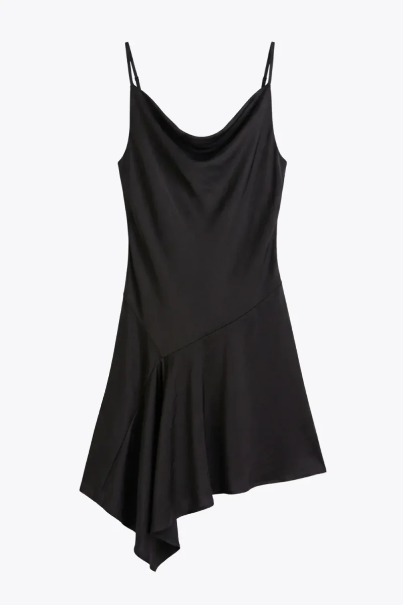 Vestido bajo asimétrico satín - Imagen 7
