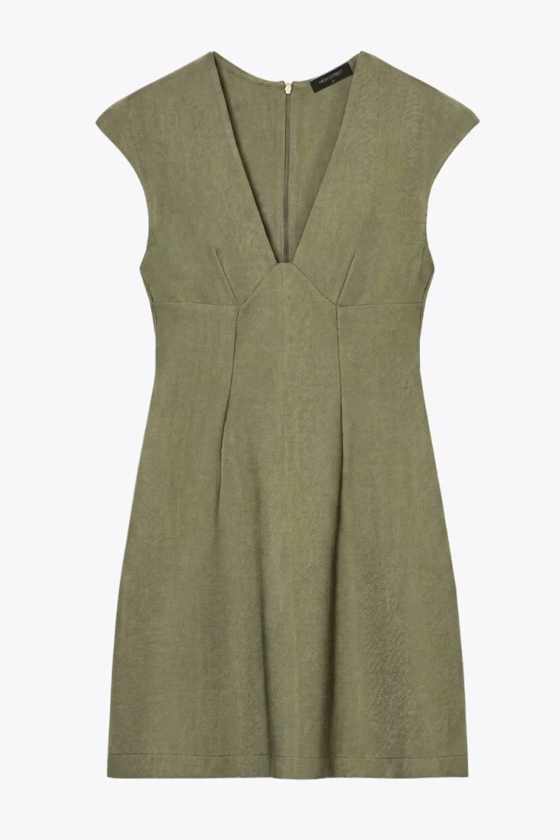Vestido corto escote pico - Imagen 7