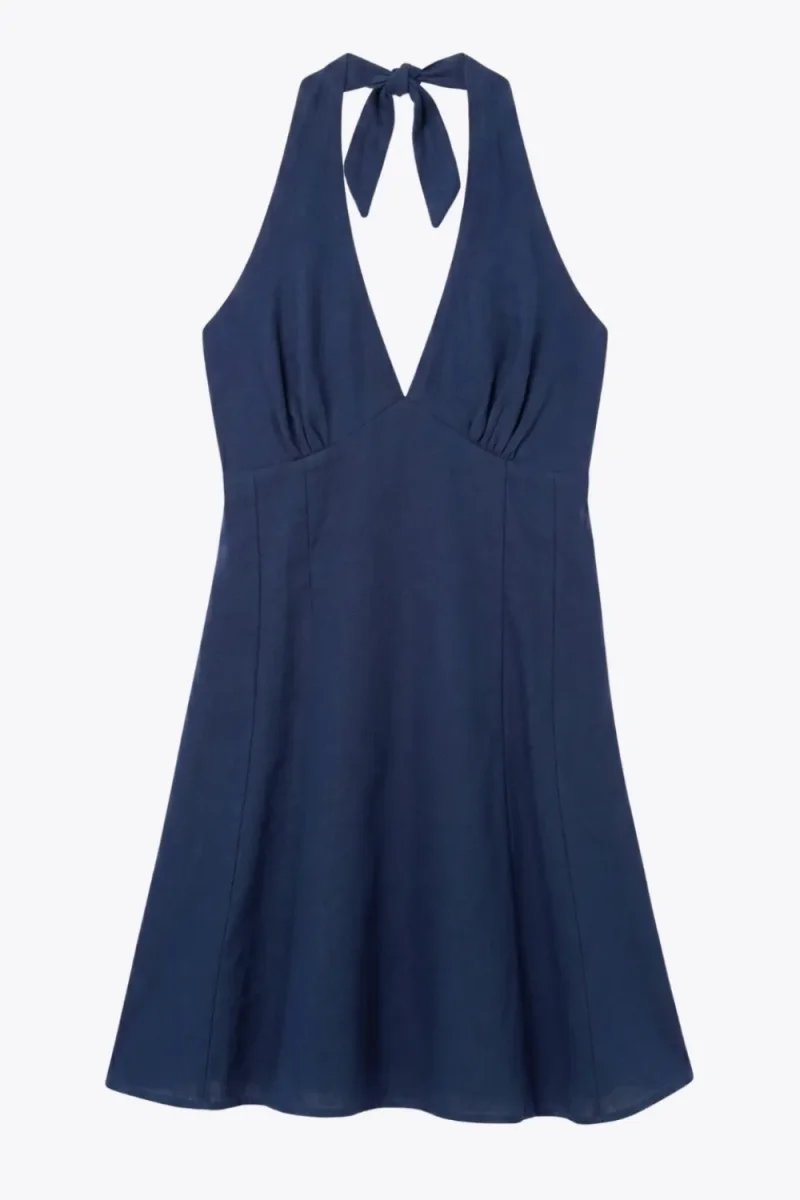 Vestido corto halter lazo - Imagen 7