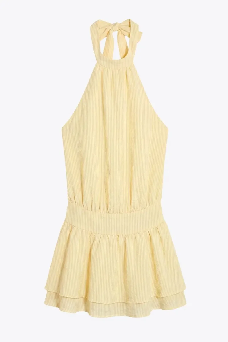 Vestido corto halter rayas - Imagen 7