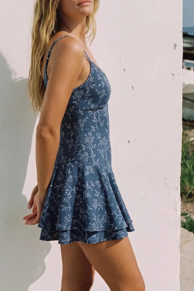 Vestido corto tirantes bordado - Imagen 6