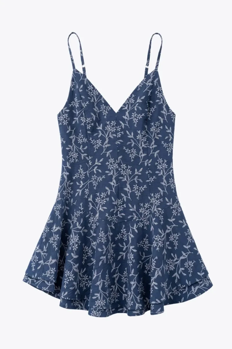 Vestido corto tirantes bordado - Imagen 7