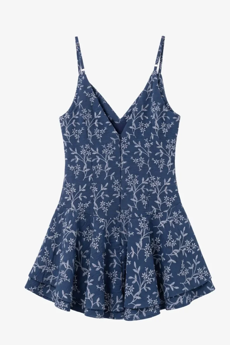 Vestido corto tirantes bordado - Imagen 8