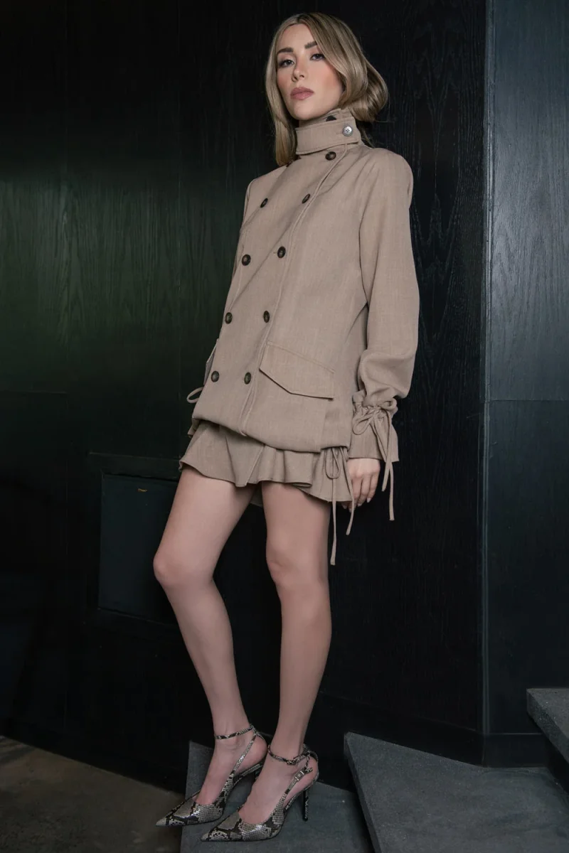 Vestido cruzado de cuello alto - Imagen 3