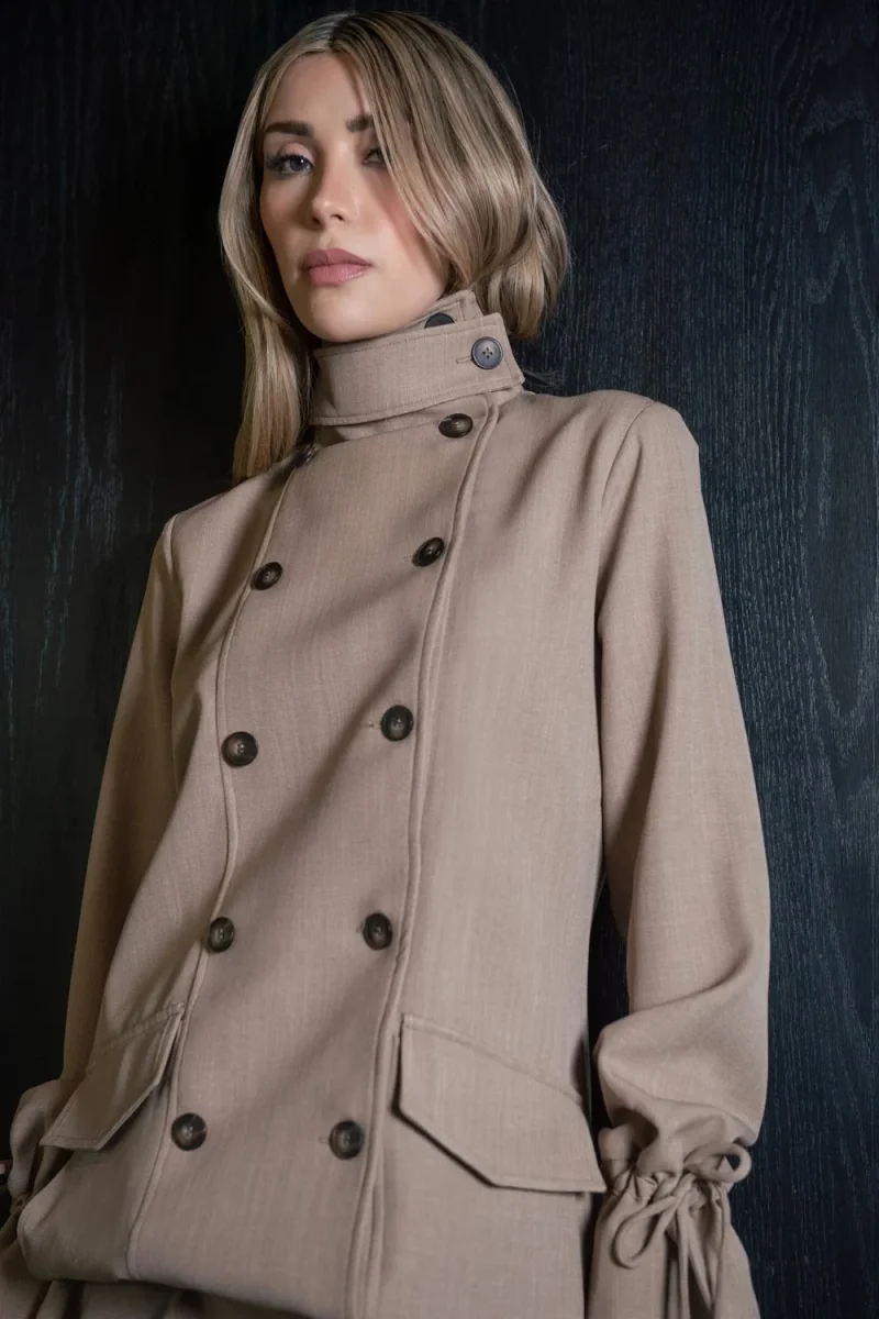 Vestido cruzado de cuello alto - Imagen 4