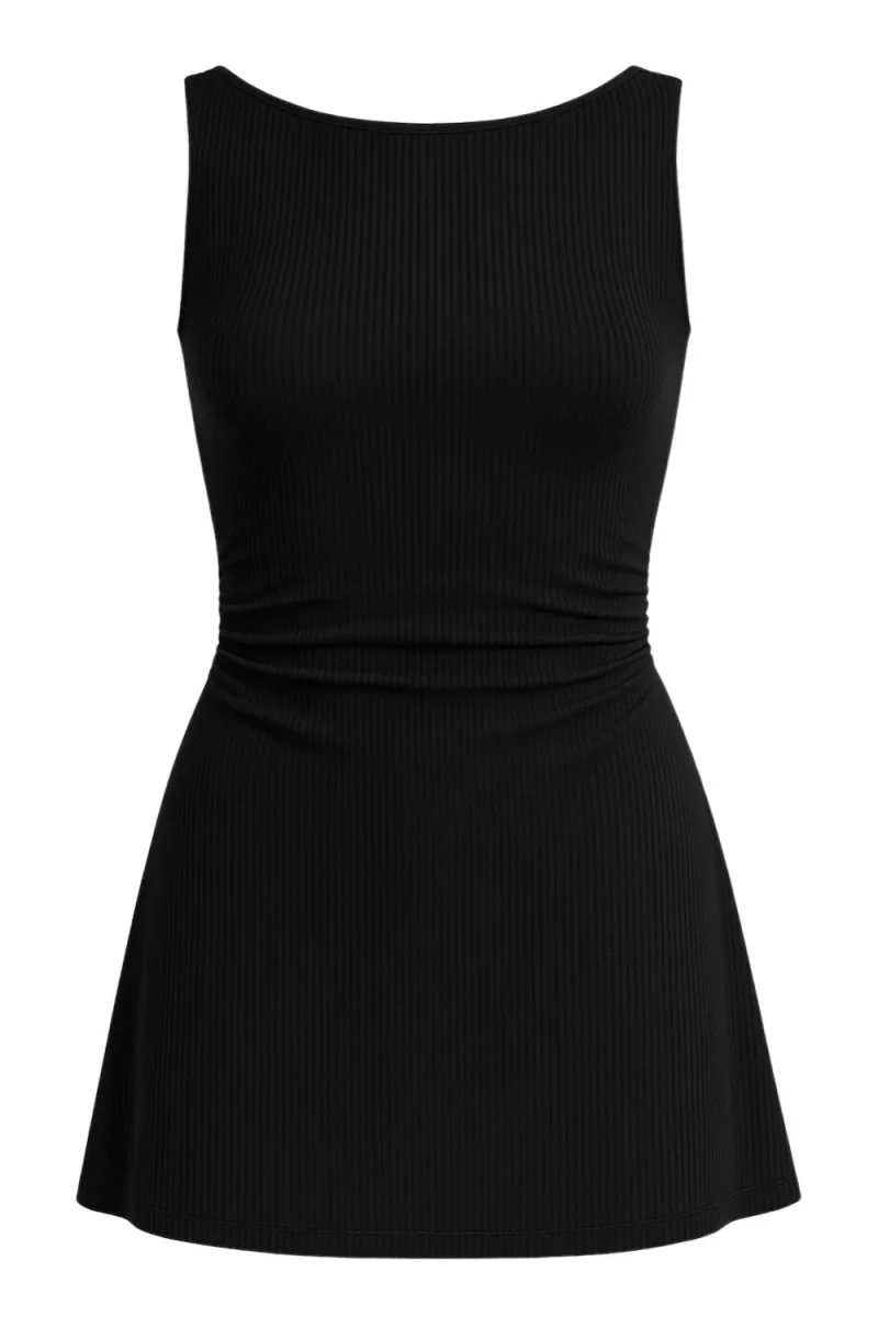 Vestido Indigo canalé cuello barco - Imagen 5