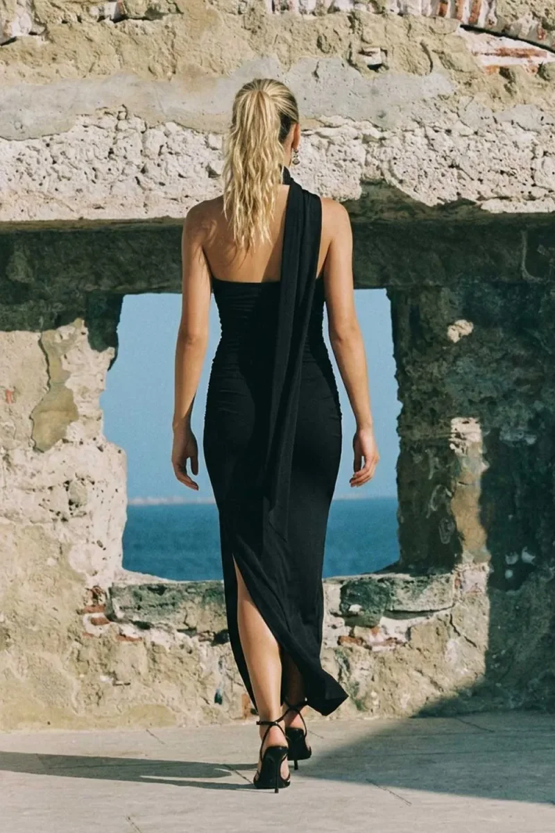 Vestido largo Brienna con choker - Imagen 4