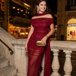 Vestido largo Whisper de mesh