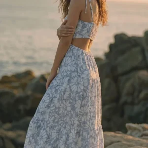 Vestido maxi flores