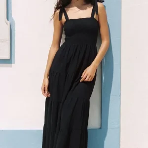 Vestido maxi tirantes nudo