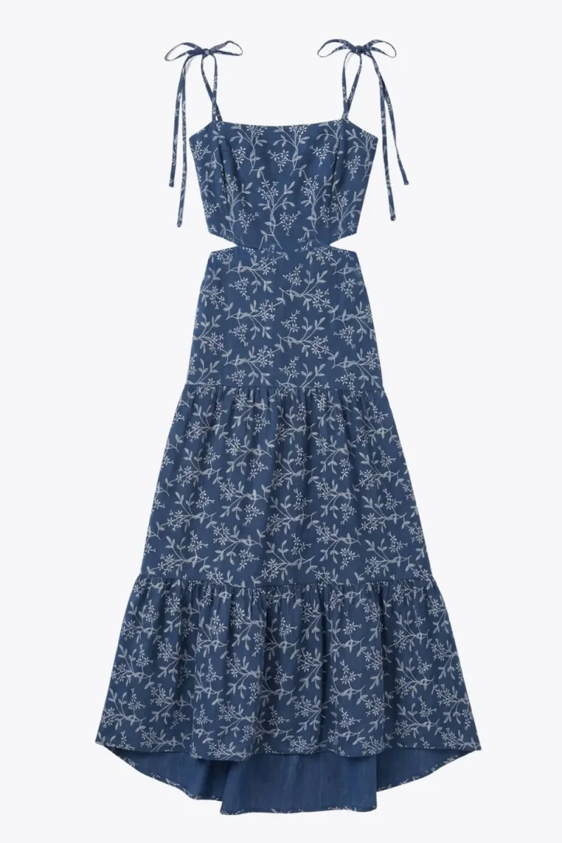 Vestido midi floral bordado - Imagen 7