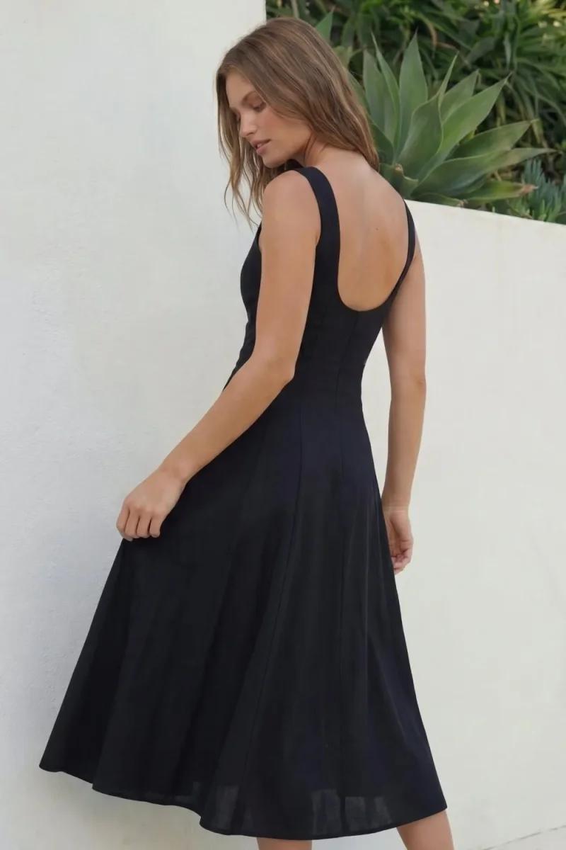 Vestido midi lino - Imagen 4