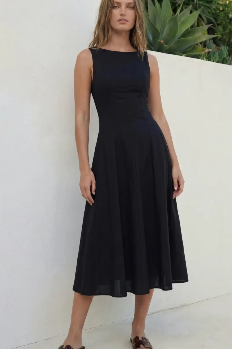 Vestido midi lino - Imagen 5