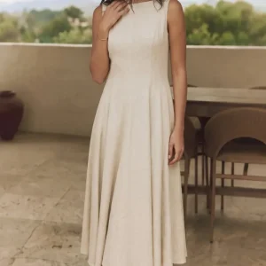 Vestido midi lino