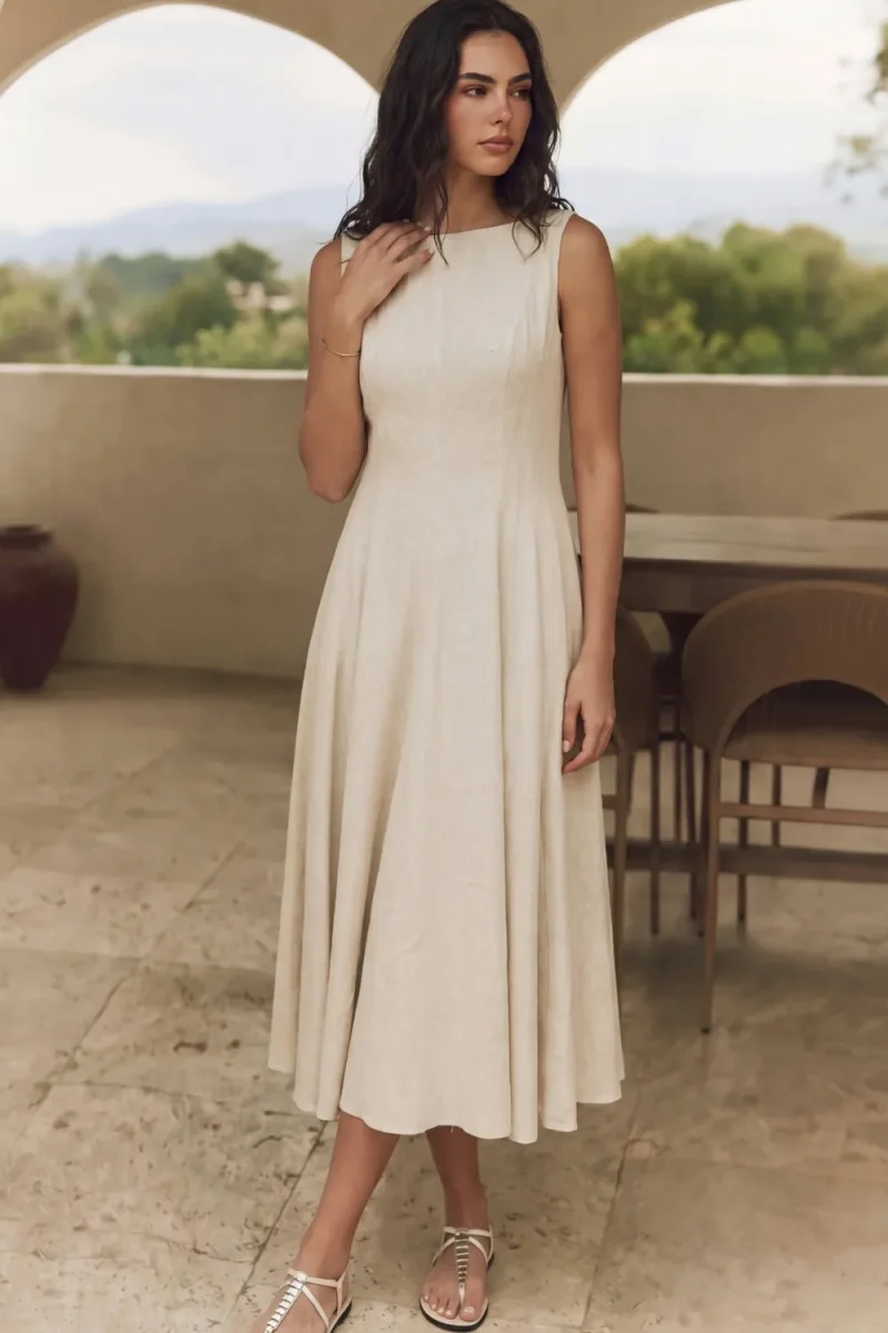 Vestido midi lino