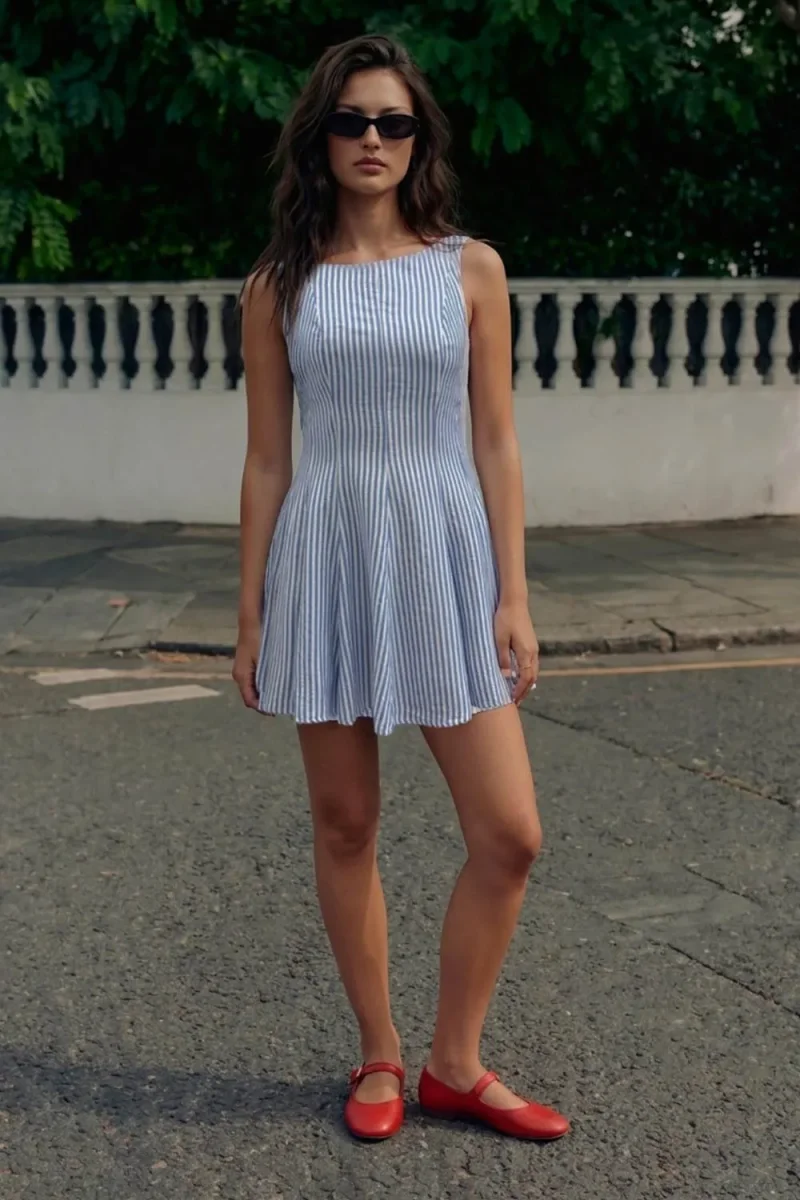 Vestido rayas escote espalda - Imagen 2