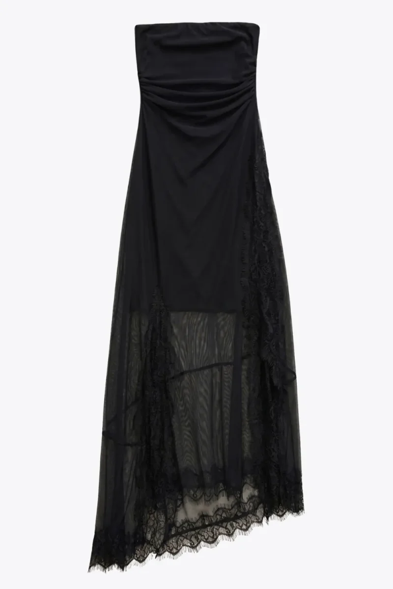 Vestido strapless encaje - Imagen 7