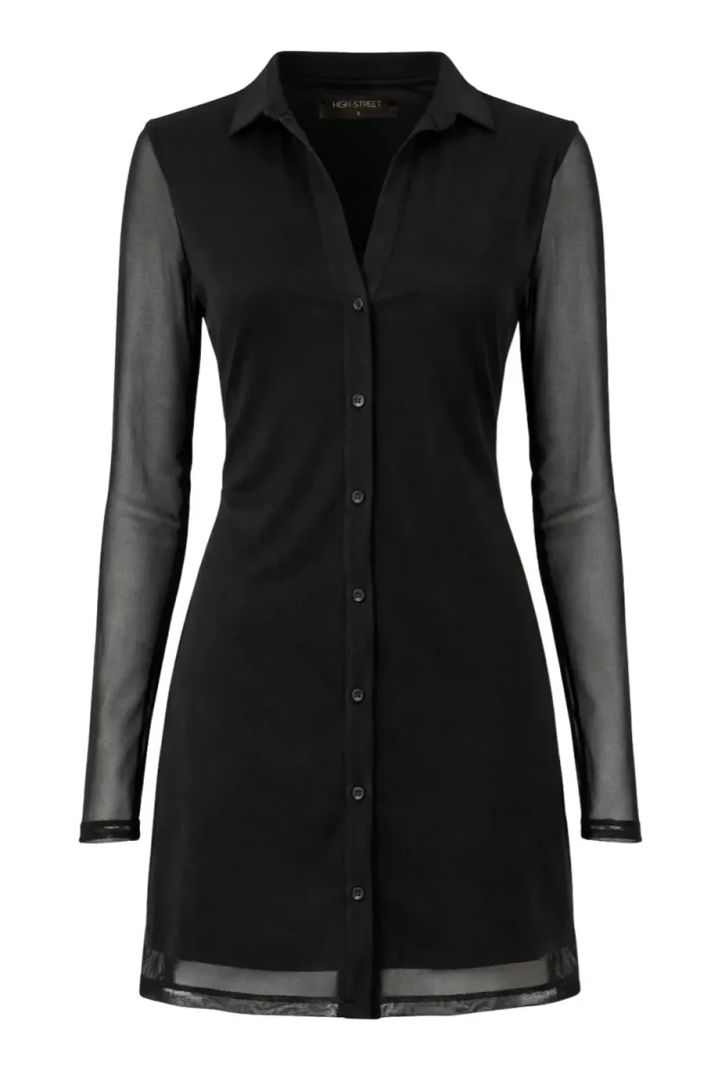 Vestido Trendy mesh manga larga - Imagen 7