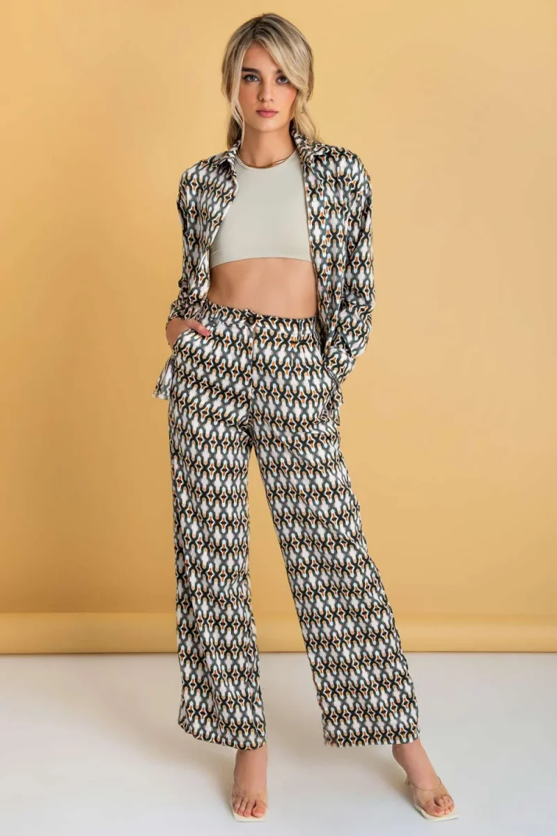 Camisa estampada de fit fluido manga larga - Imagen 3