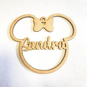 Bola navidad personalizada madera minnie