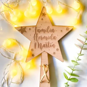 Estrella madera personalizada para copa del árbol