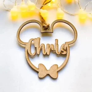 Bola navidad personalizada madera mickey