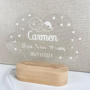 Lámpara personalizada metacrilato natalicia