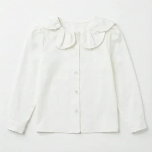 Blusa cuello flor blanca