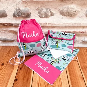 Pac infantil vuelta al cole con mochila, toallita y porta almuerzo