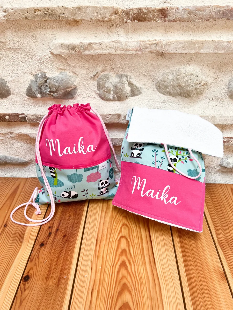 Mochila cuerdas personalizada con toallita a juego - Imagen 2