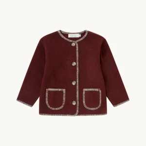 Chaqueta lana vino y visón