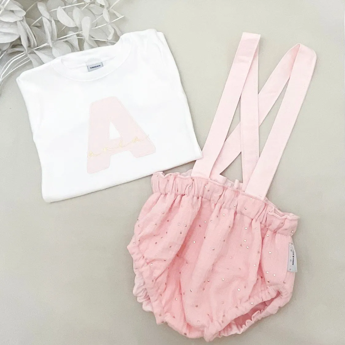 Conjunto cumpleaños con tirantes muselina. Varios colores - Imagen 4