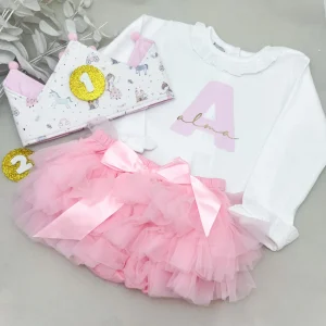 Conjunto cumpleaños mundo fantasía con tutú